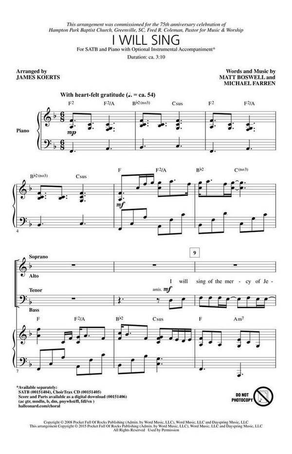 Matt Boswell, I Will Sing
