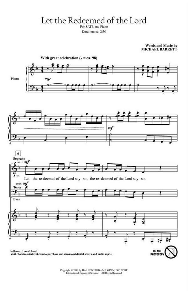 Michael Barrett, Let the Redeemed of the Lord
