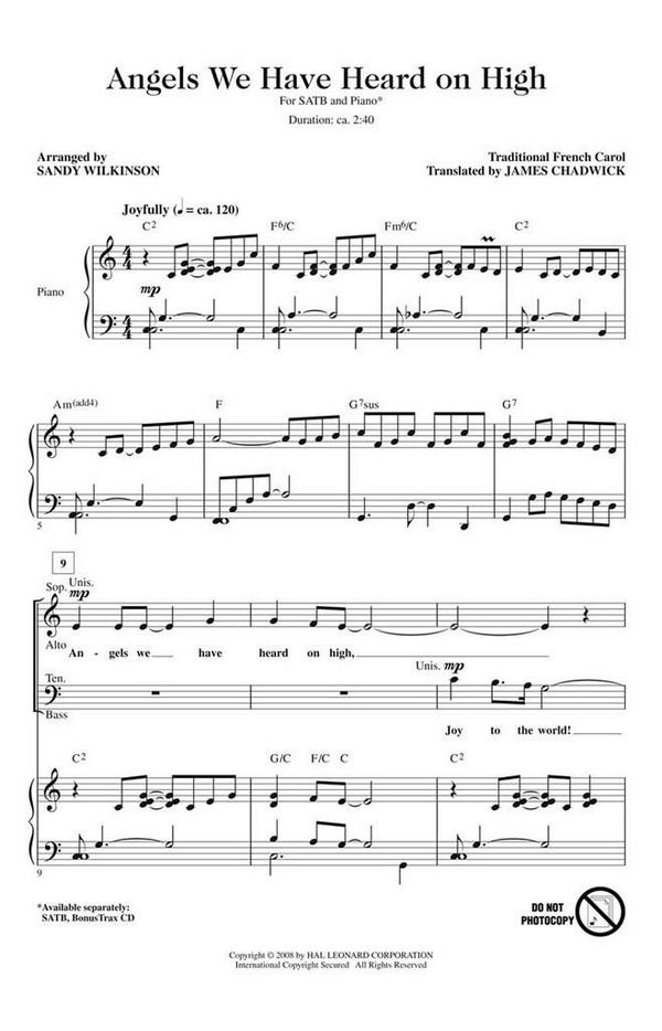 Angels we have heard on High