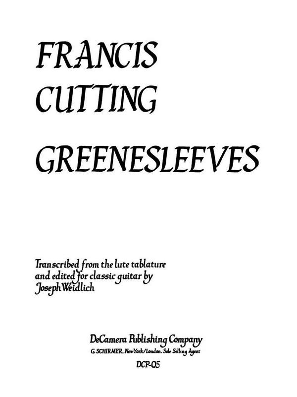 Francis Cutting, Greensleeves