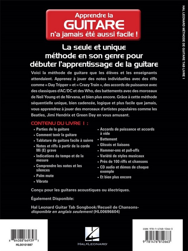 Hal Leonard Méthode de Guitare Tab vol.1 (+CD)