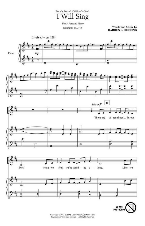 Darren S. Herring, I Will Sing
