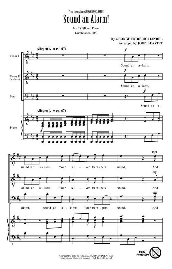 Georg Friedrich Händel, Sound an Alarm