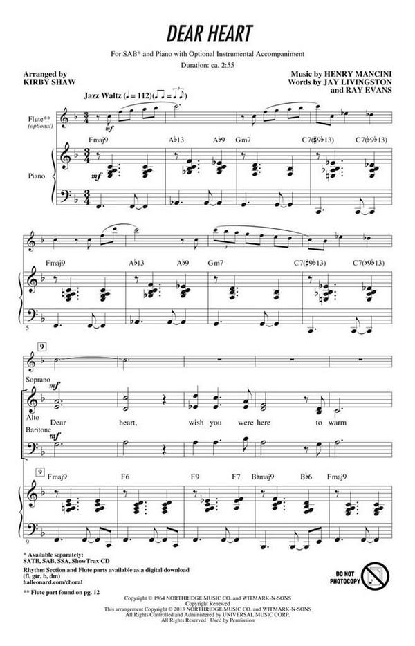 Henry Mancini_Jay Livingston_Ray Evans, Dear Heart