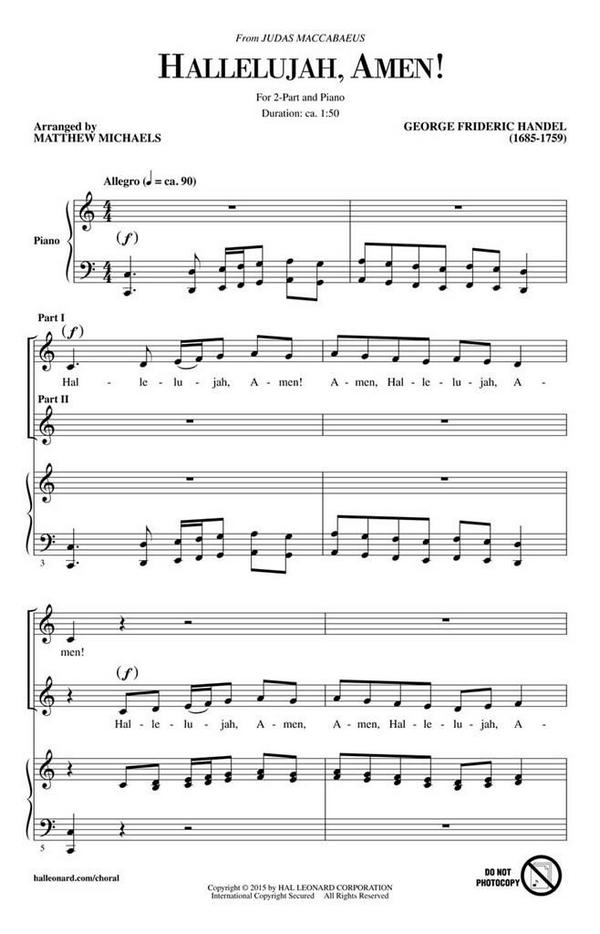 Georg Friedrich Händel, Hallelujah, Amen!