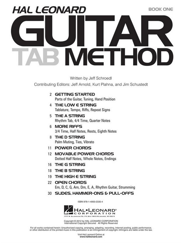 Hal Leonard Guitar Tab Method