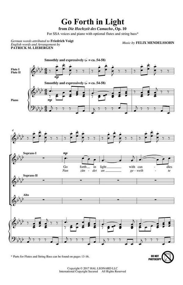 Felix Mendelssohn Bartholdy, Go Forth In Light!