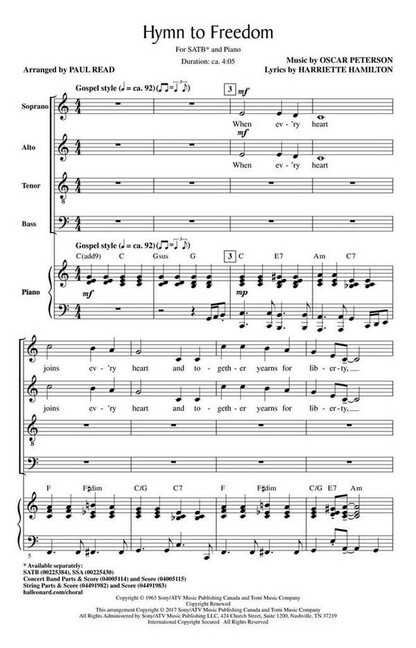 Oscar Peterson, Hymn to Freedom