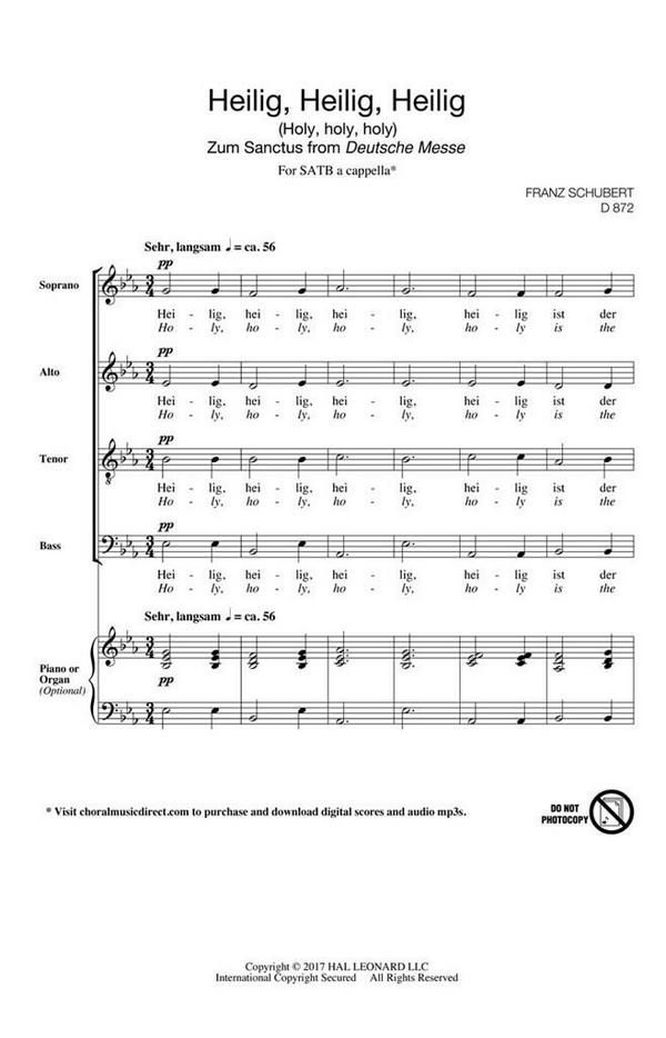 Franz Schubert, Heilig, Heilig, Heilig