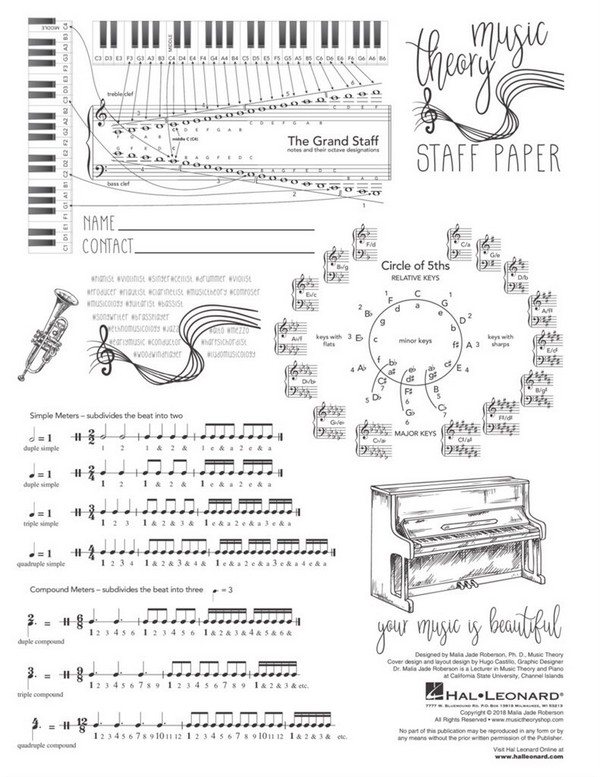 Music Theory Staff Paper