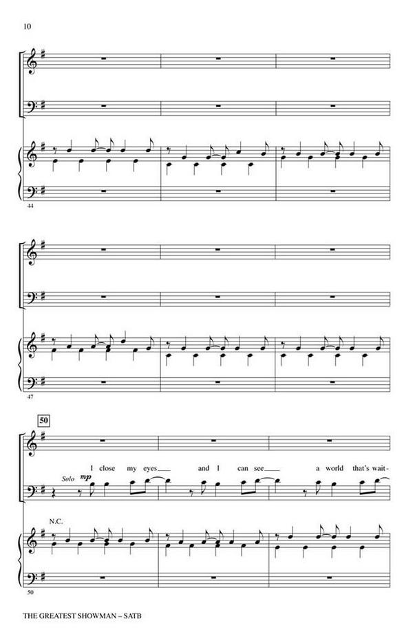 Benj Pasek_Justin Paul_Ryan Lewis, The Greatest Showman (Choral Highli