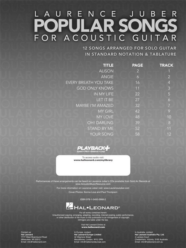 Popular Songs for Acoustic Guitar