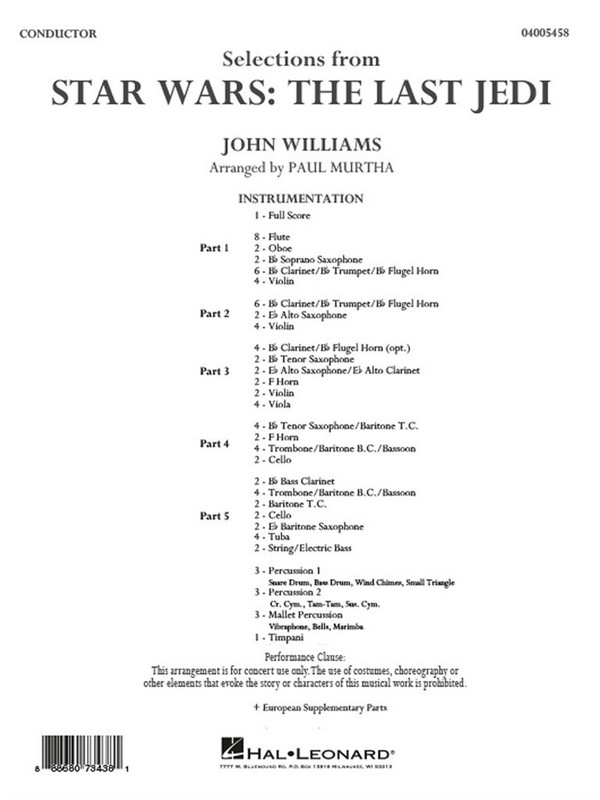 John Williams, Selections from Star Wars: The Last Jedi