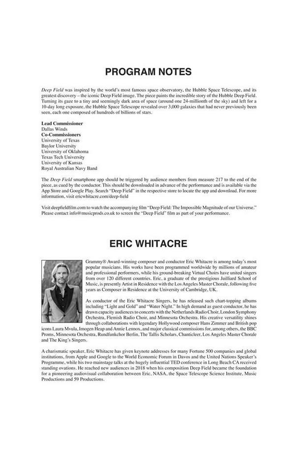 Eric Whitacre, Deep Field