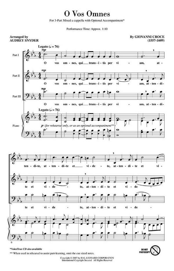 Giovanni Croce, O Vos Omnes