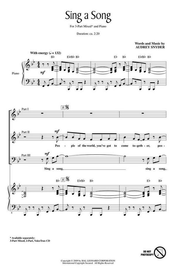 Audrey Snyder, Sing a Song