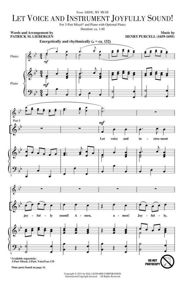 Henry Purcell, Let Voice and Instrument Joyfully Sound!