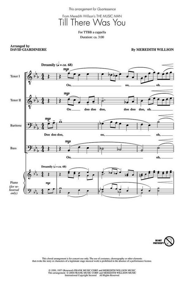 Meredith Wilson, Till There Was You