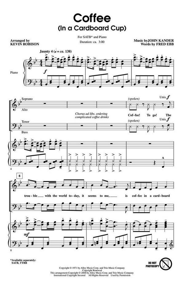 Fred Ebb_John Kander, Coffee (In a Cardboard Cup)