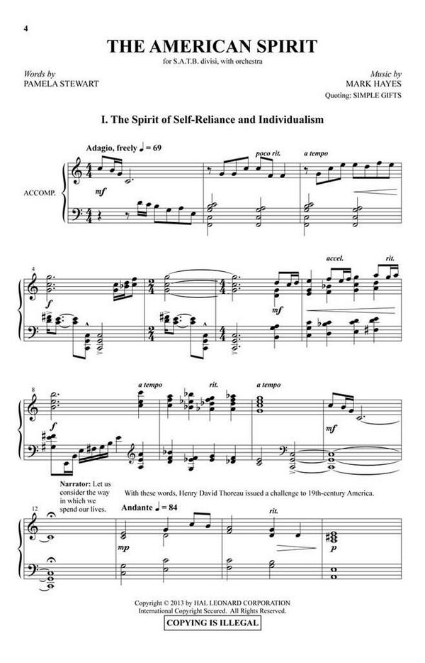 Mark Hayes, The American Spirit