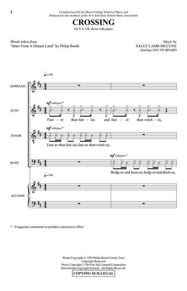 Sally Lamb McCune, Crossing