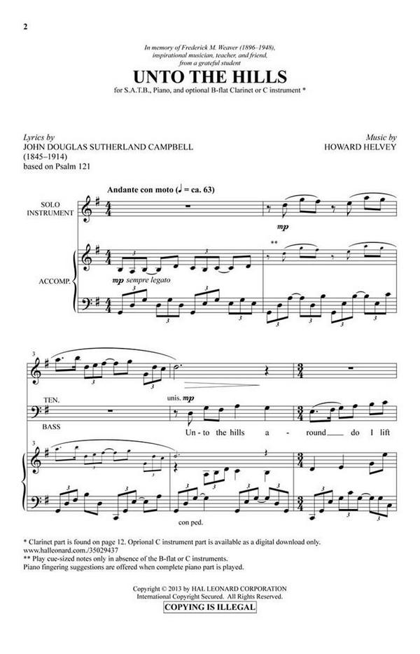 Howard Helvey, Unto The Hills