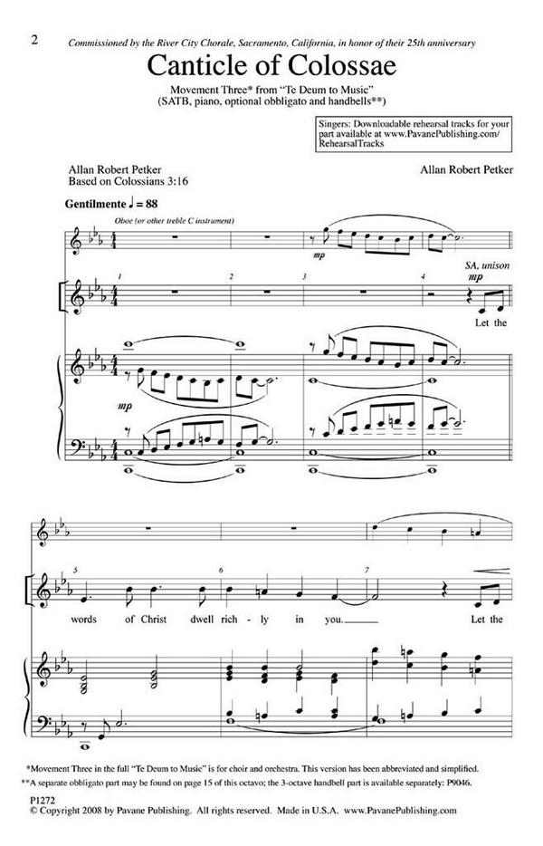 Allan Robert Petker, Canticle of Colossae