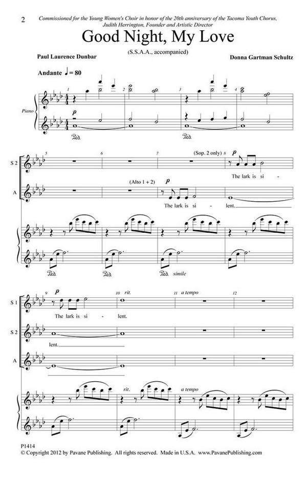 Donna Gartman Schultz, Good Night, My Love