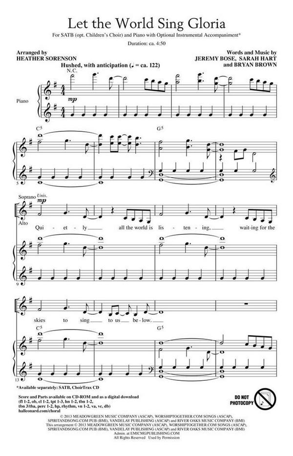 Bryan Brown_Jeremy Bose_Sarah Hart, Let the World Sing Gloria