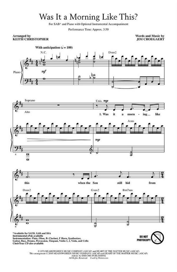 Was It a Morning Like This?