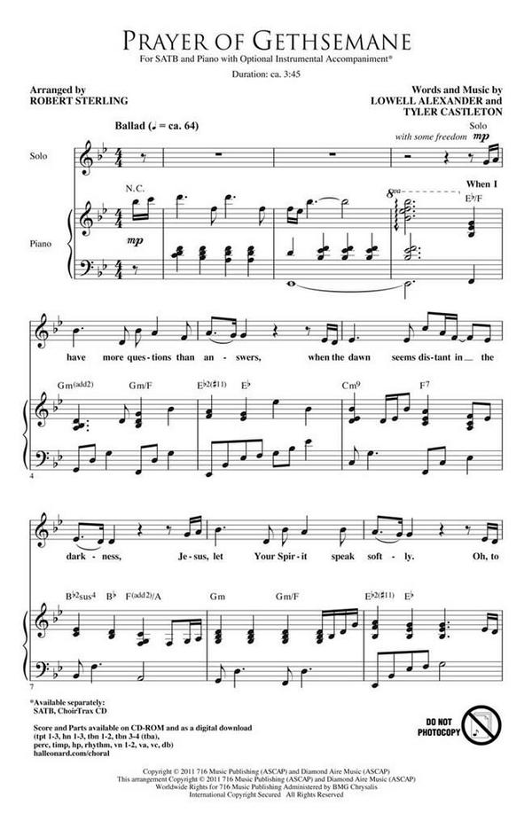 Lowell Alexander_Tyler Castleton, Prayer of Gethsemane