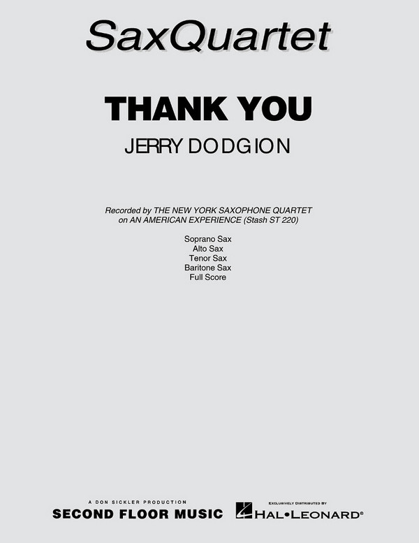 Jerry Dodgion, Thank You - Sax Quartet