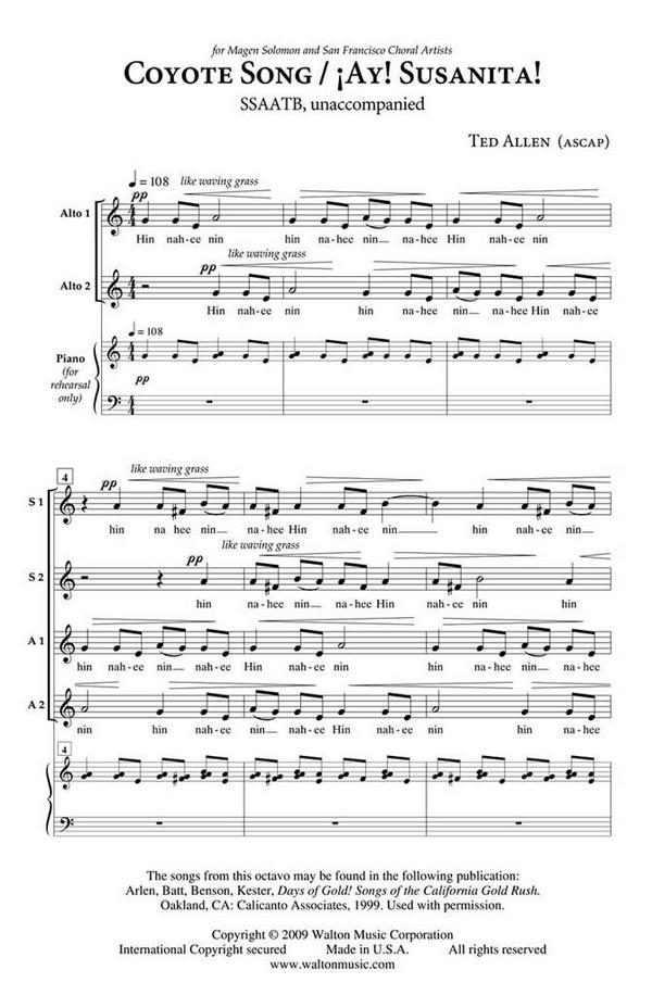 Ted Allen, Coyote Song / Ay Susanita