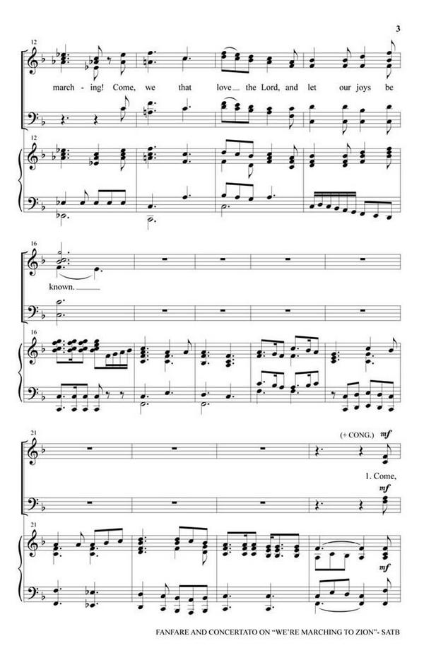 Robert Lowry, Fanfare and Concertato on We're Marching to Zion