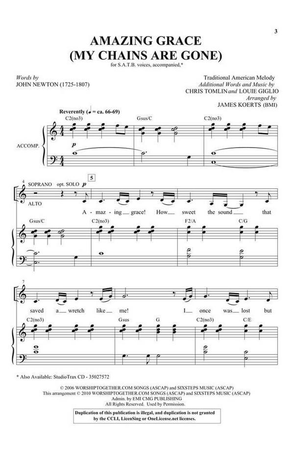 Chris Tomlin_Louie Giglio_Traditional, Amazing Grace My Chains Are Gon