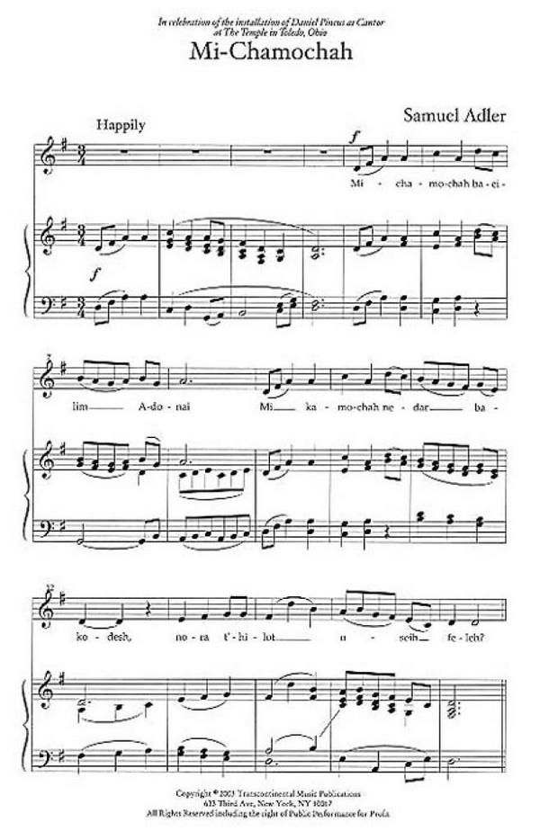 Samuel Adler, Three Liturgical Settings