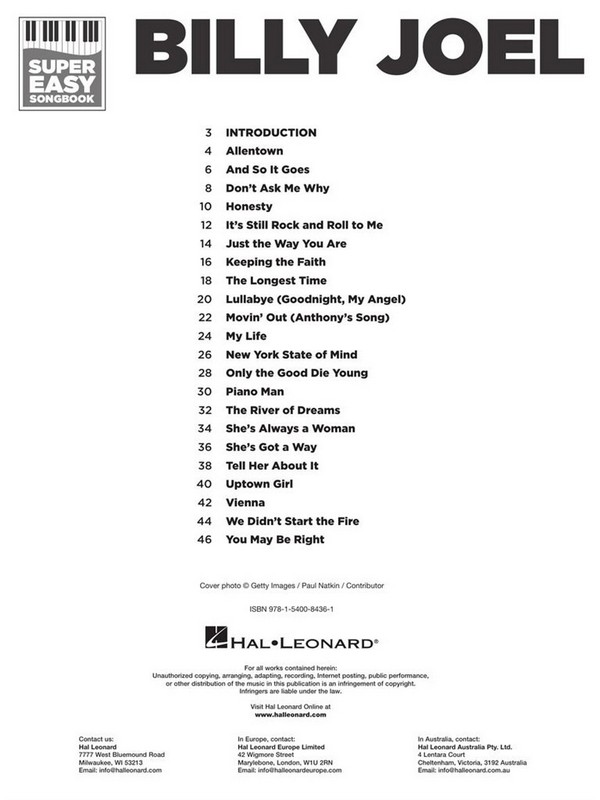 Billy Joel - Super Easy Songbook