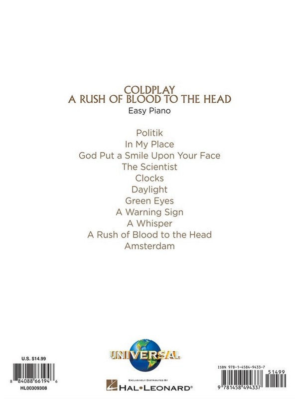 A Rush Of Blood To The Head (Easy Piano)