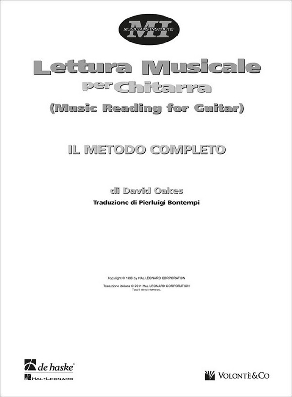 David Oakes, Lettura Musicale per Chitarra