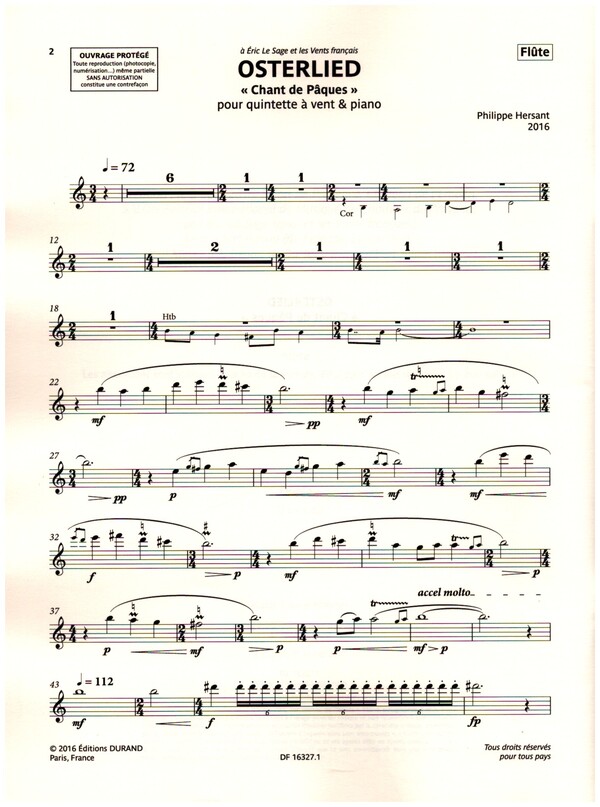 Osterlied "Chant de Pâques"