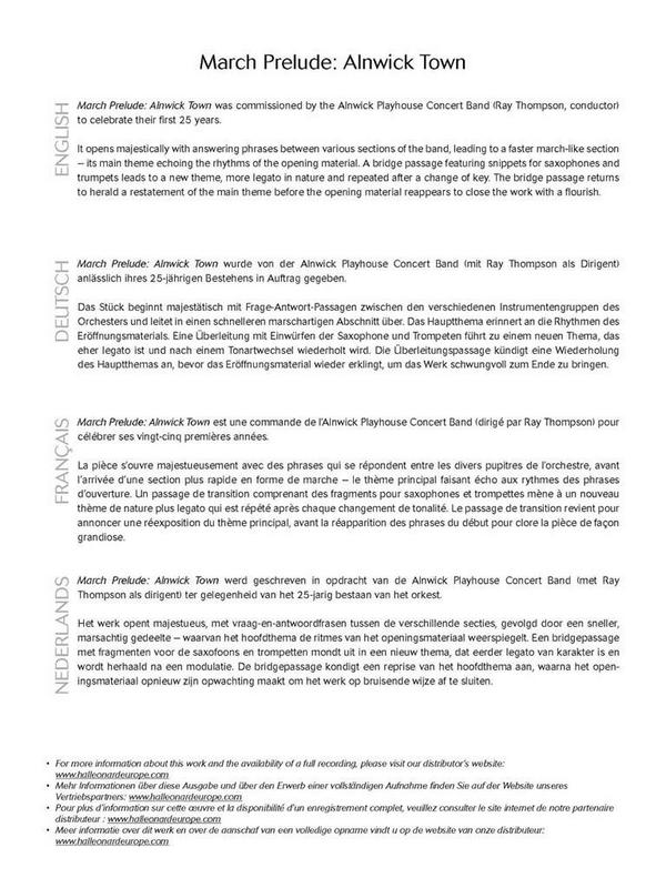 Philip Sparke, March Prelude: Alnwick Town